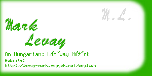 mark levay business card